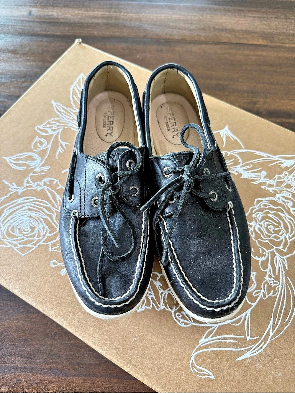 Sperry Authentic Original Boat Shoes Black & White US 8.5